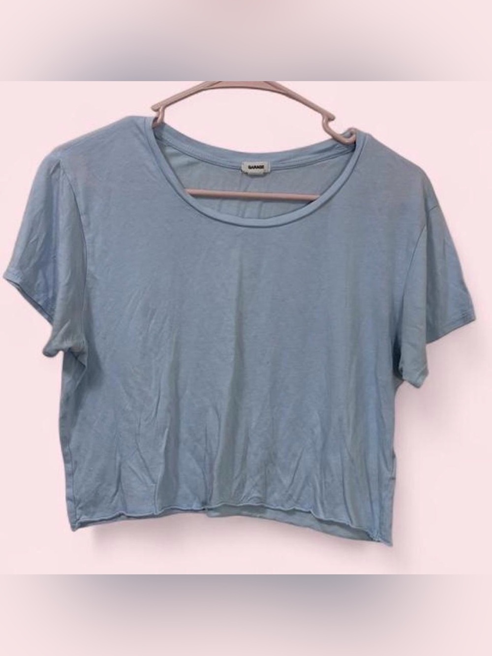 Garage Light Blue Cropped Crewneck Tee